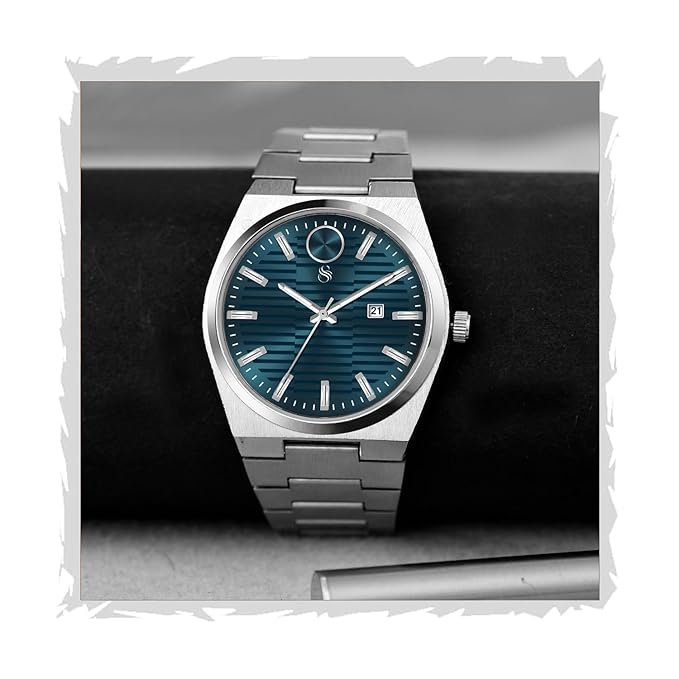 Shocknshop Silver Stainless Steel Analog Round Dial Date Display Wrist Watch for Men -W152